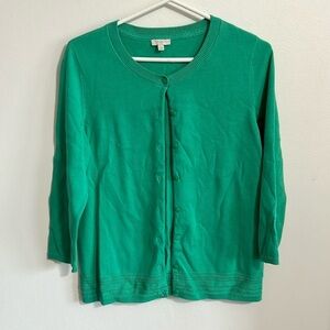 Talbots green cardigan size small